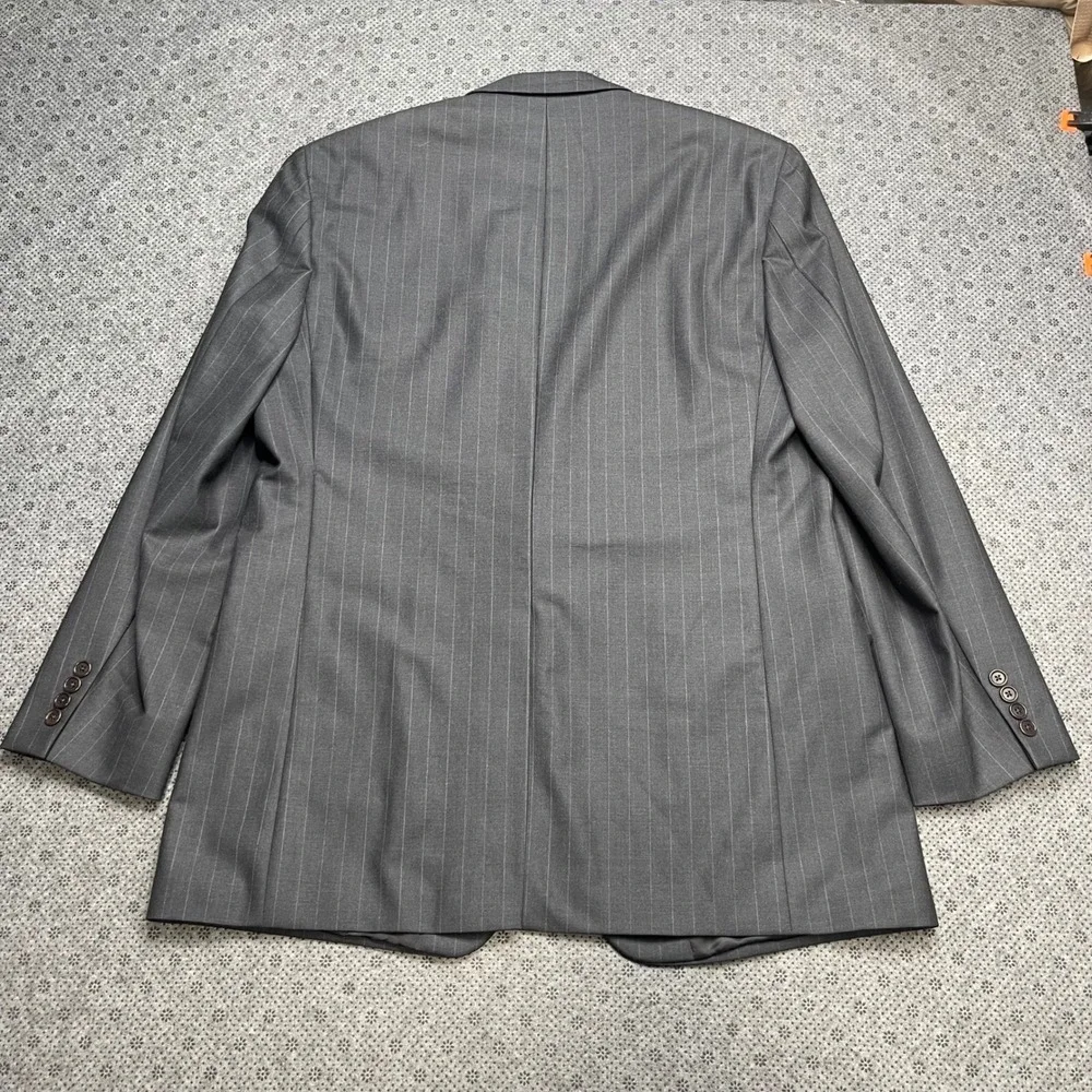 Brooks Brothers 346 Grey Pinstripe Suit 44L Blazer 34x33 Pleated Pants‎ Wool